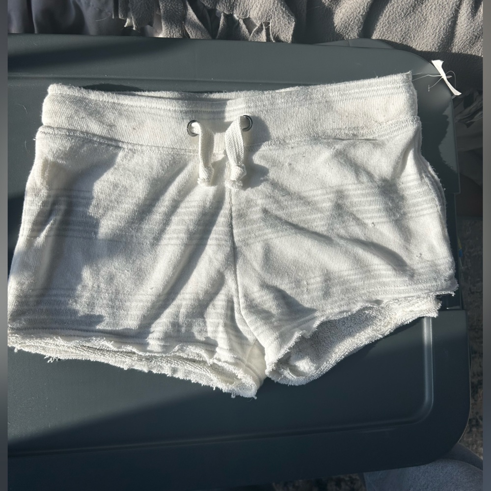 Ocean Drive White Terry Drawstring Athletic Shorts